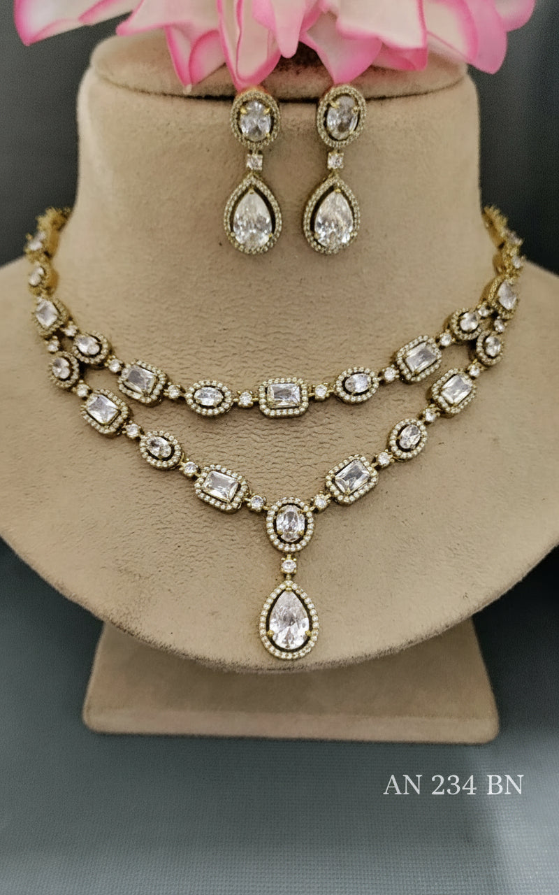 Cz Ad Mehandi Necklace Sku -AN 234 BN/C-8