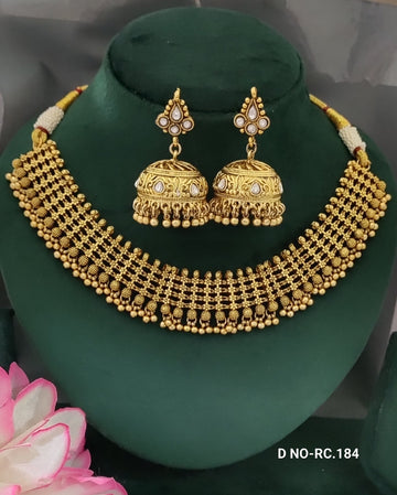 Antique Golden Matt Neckalce SKU-RC.184