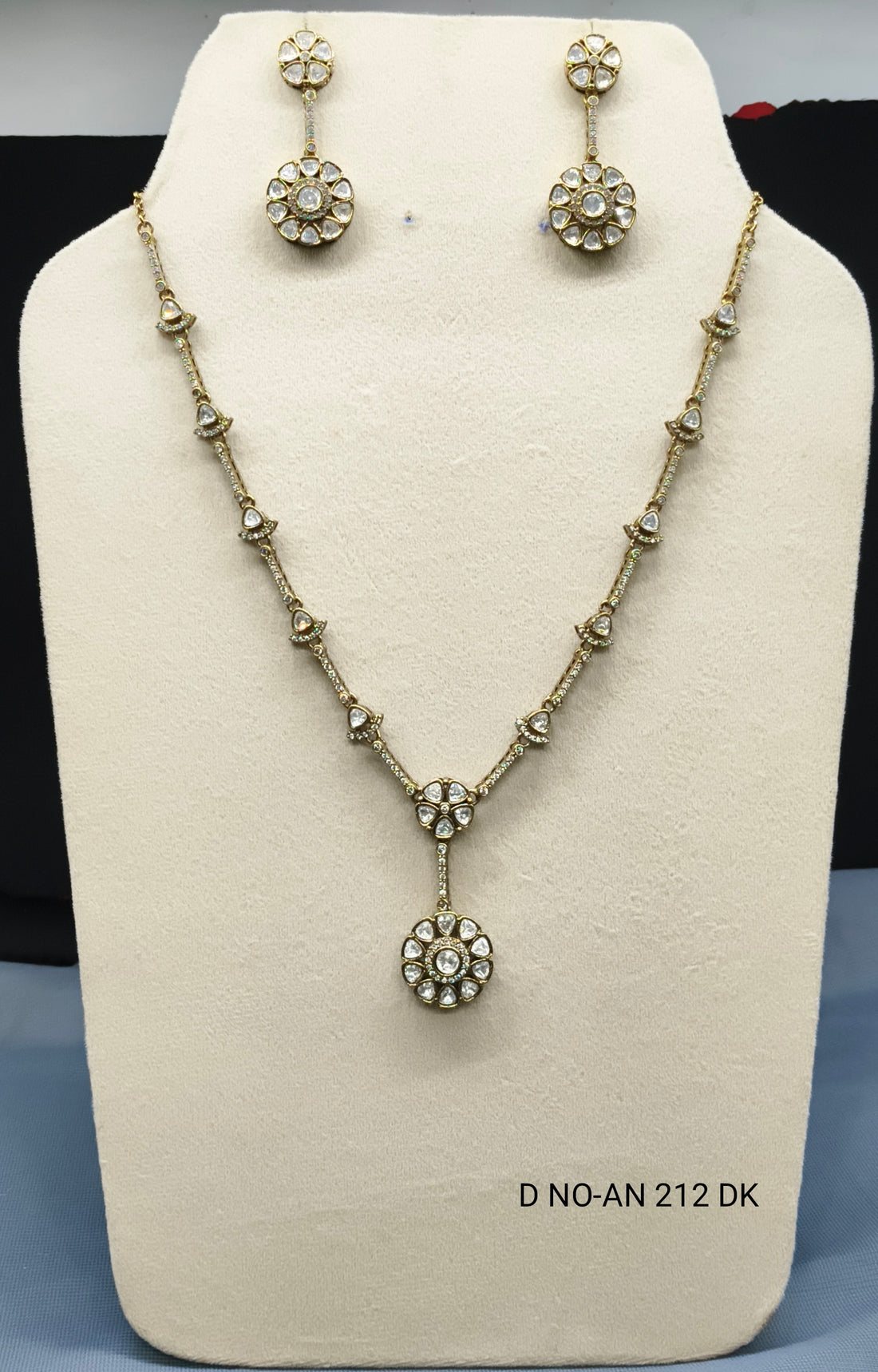 Moissanite Mehandi Necklace Set SKU AN-212 DK/D-4
