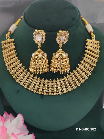 Antique Golden Matt Neckalce SKU-RC.182