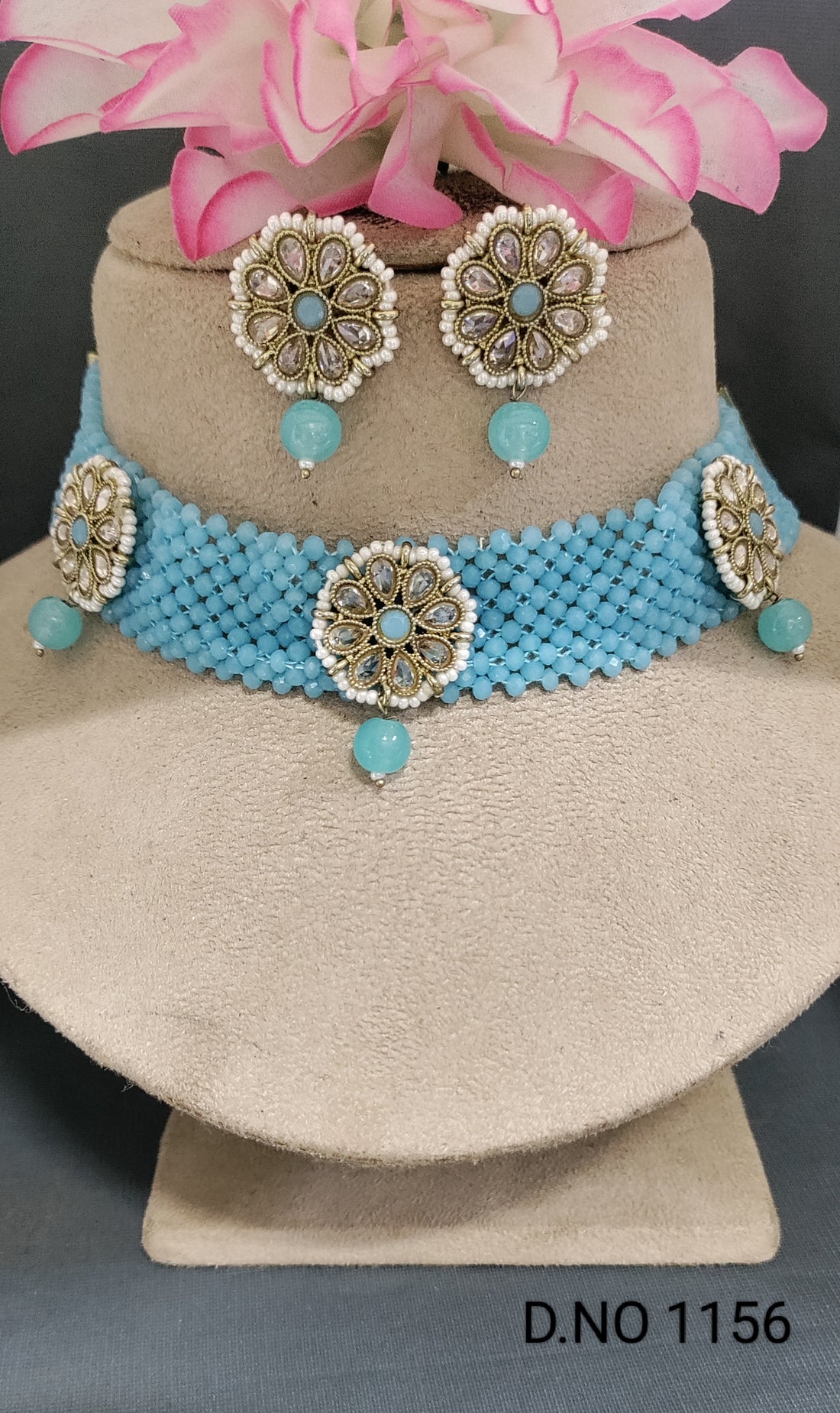 Polki Mehandi Chokar Necklace Set sale 680 Sku 1156 B/5