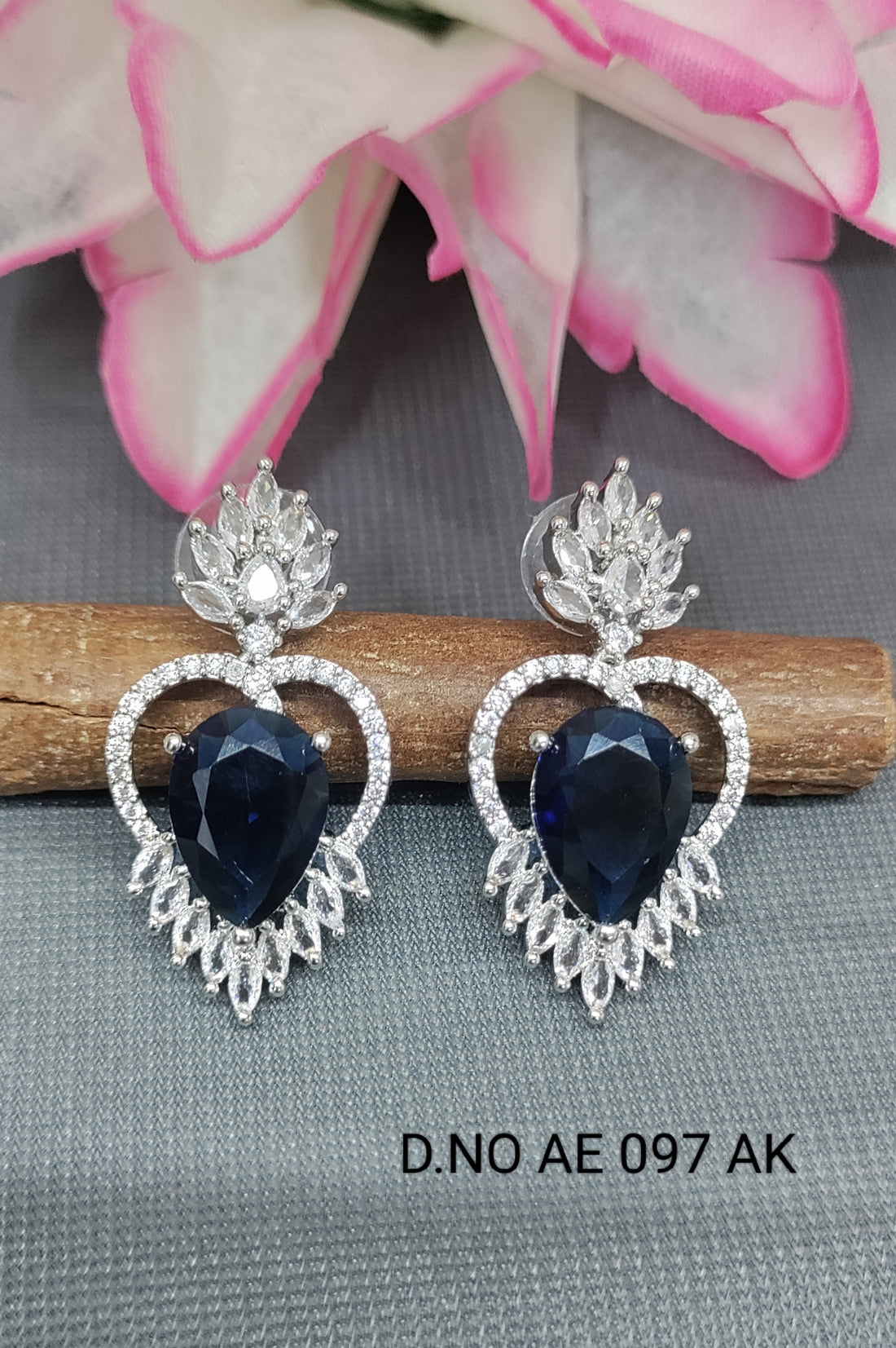 Cz Ad Rodium Tops Earring Sku AE 097 AK