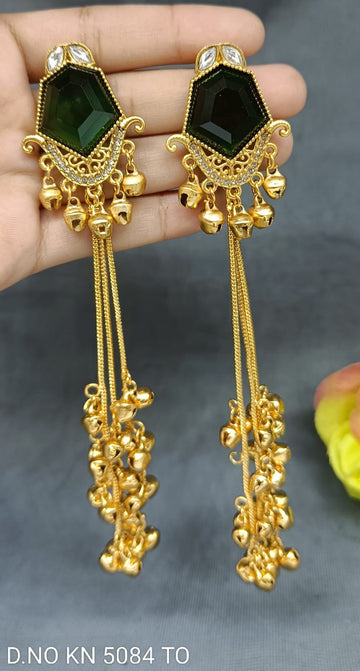 Kashmiri Golden  Earrings KN-5084 TO D3