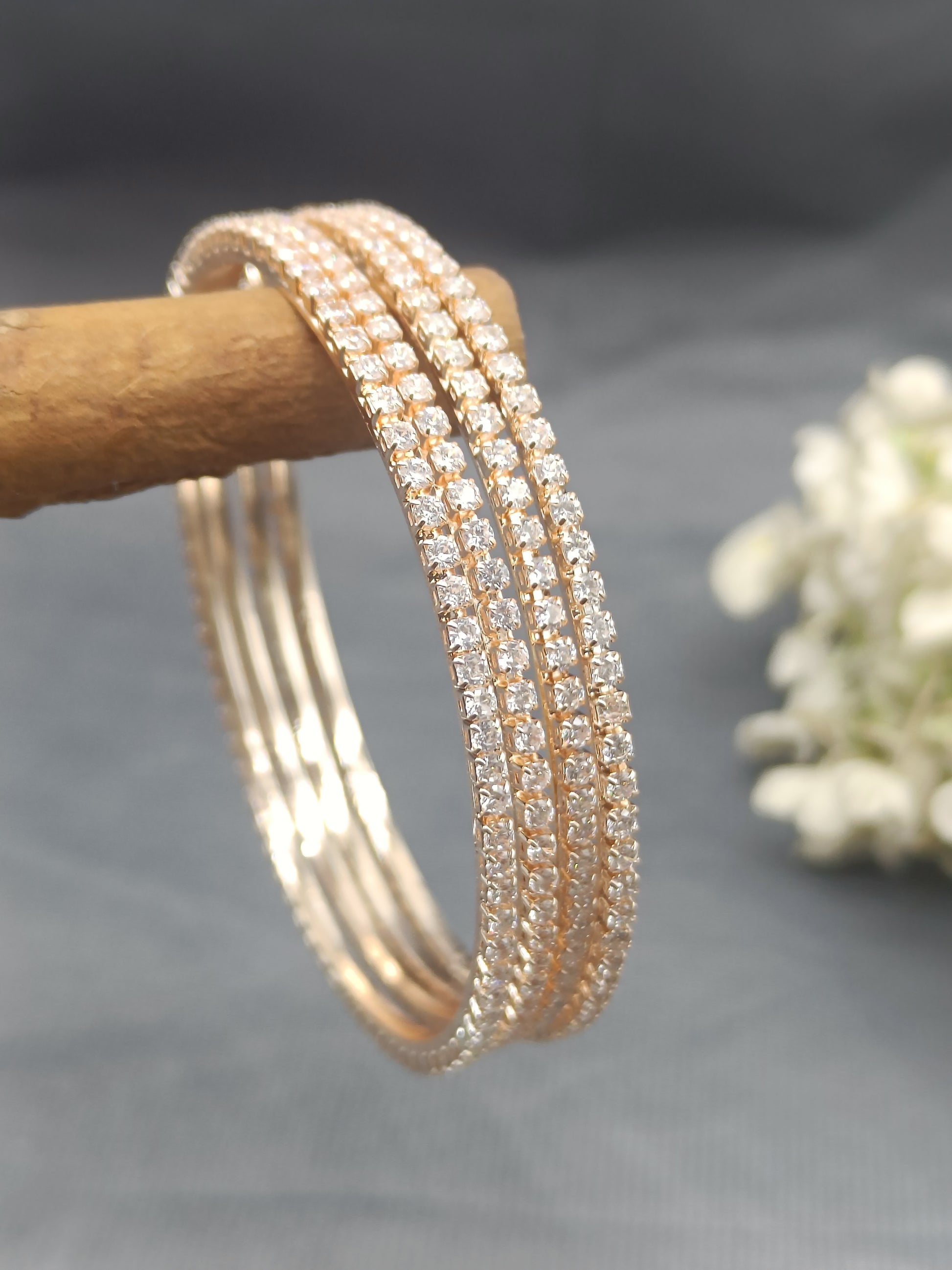 Stone Bangles RoseGold Sku 102 rchiecreation