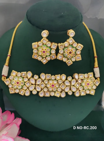 Golden Kundan Necklace SKU-RC.200 D-4