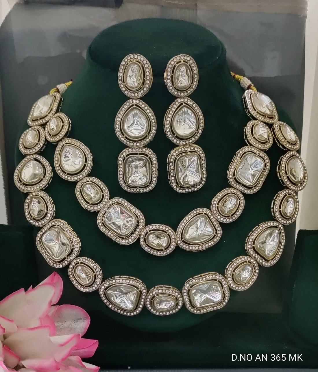 Moissanite Kundan Necklace SKU- AN 365 MK