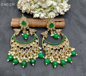 Polki Earring Mehndi Sku- 239 A2