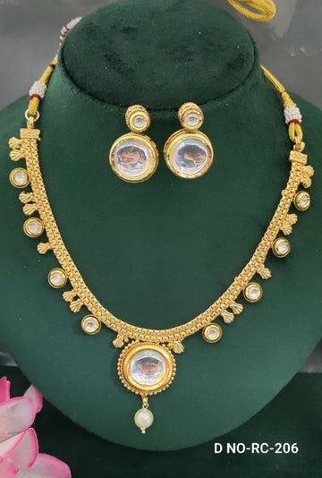 Golden Kundan Necklace SKU-RC.206 D-4