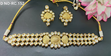 Golden Kundan Necklace sku RC 152 D-4