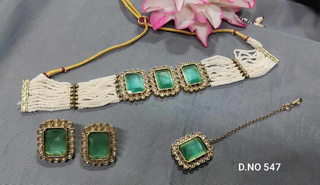 Polki Mehandi Chokar 855 Necklace Sku 547 B-4