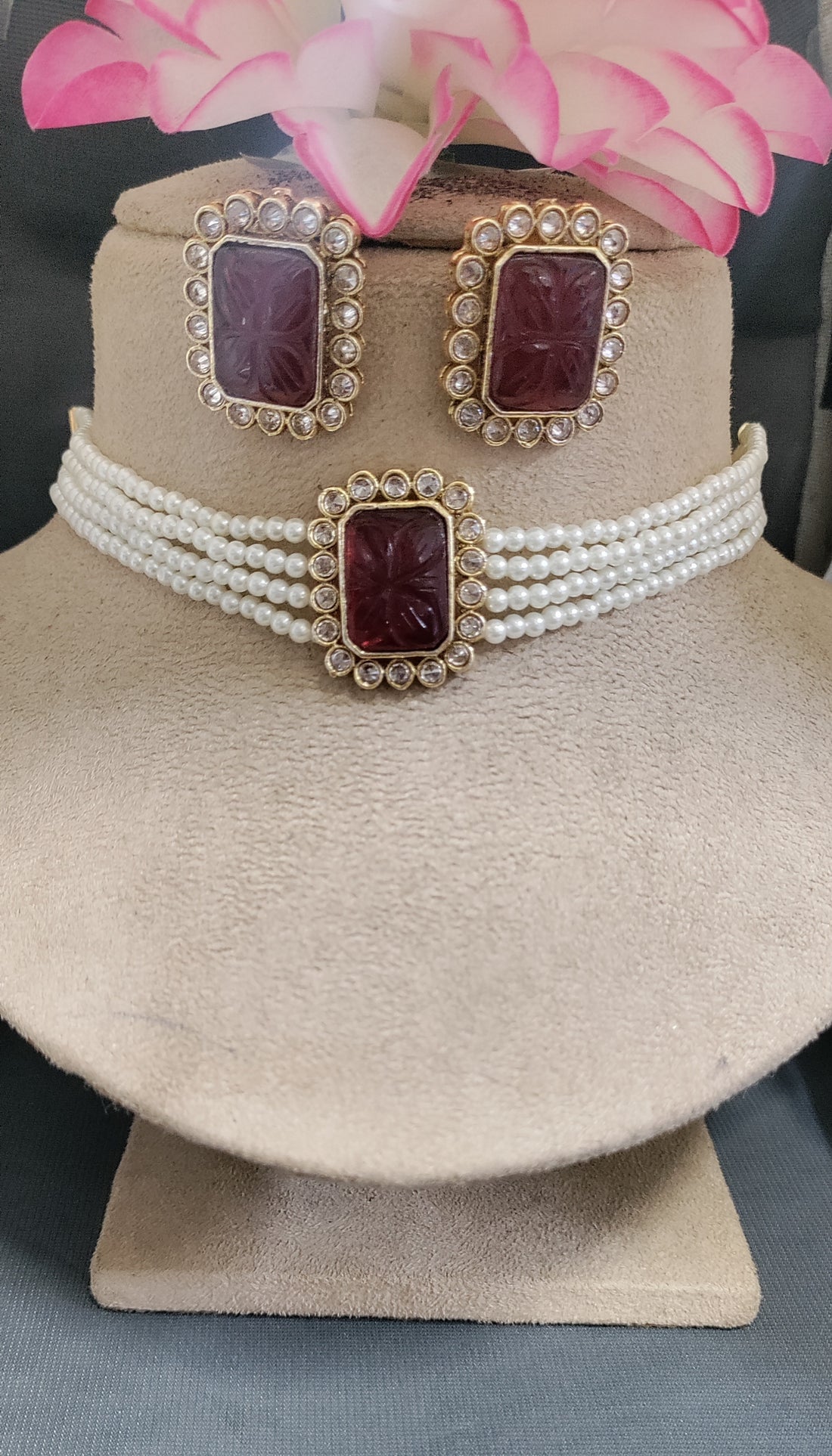 Golden Pearl Choker Set SKU-6653 B1