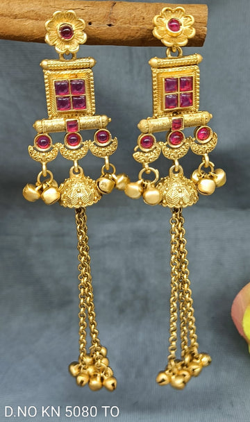 Kashmiri Golden  Earrings KN-5080 TO D3