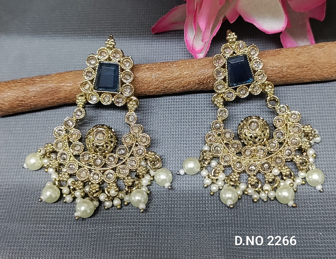 Mehandi Polki  Earring Sku 2266 A-5