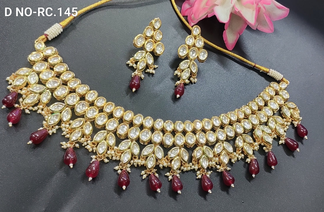 Golden Kundan Necklace SKU-RC.145 D-4