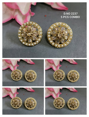 Mehandi Polki Tops Combo Earring sku 2237 E-1