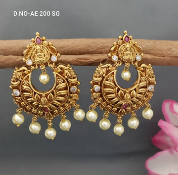 Antique Golden Temple Earring SKU -AE 200 SG