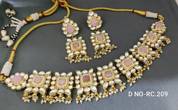 Golden Kundan Necklace SKU-RC.209