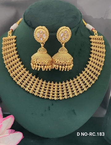 Antique Golden Matt Neckalce SKU-RC.183