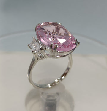 Rodium American Diamond Finger Ring Sku-5965 rchiecreation