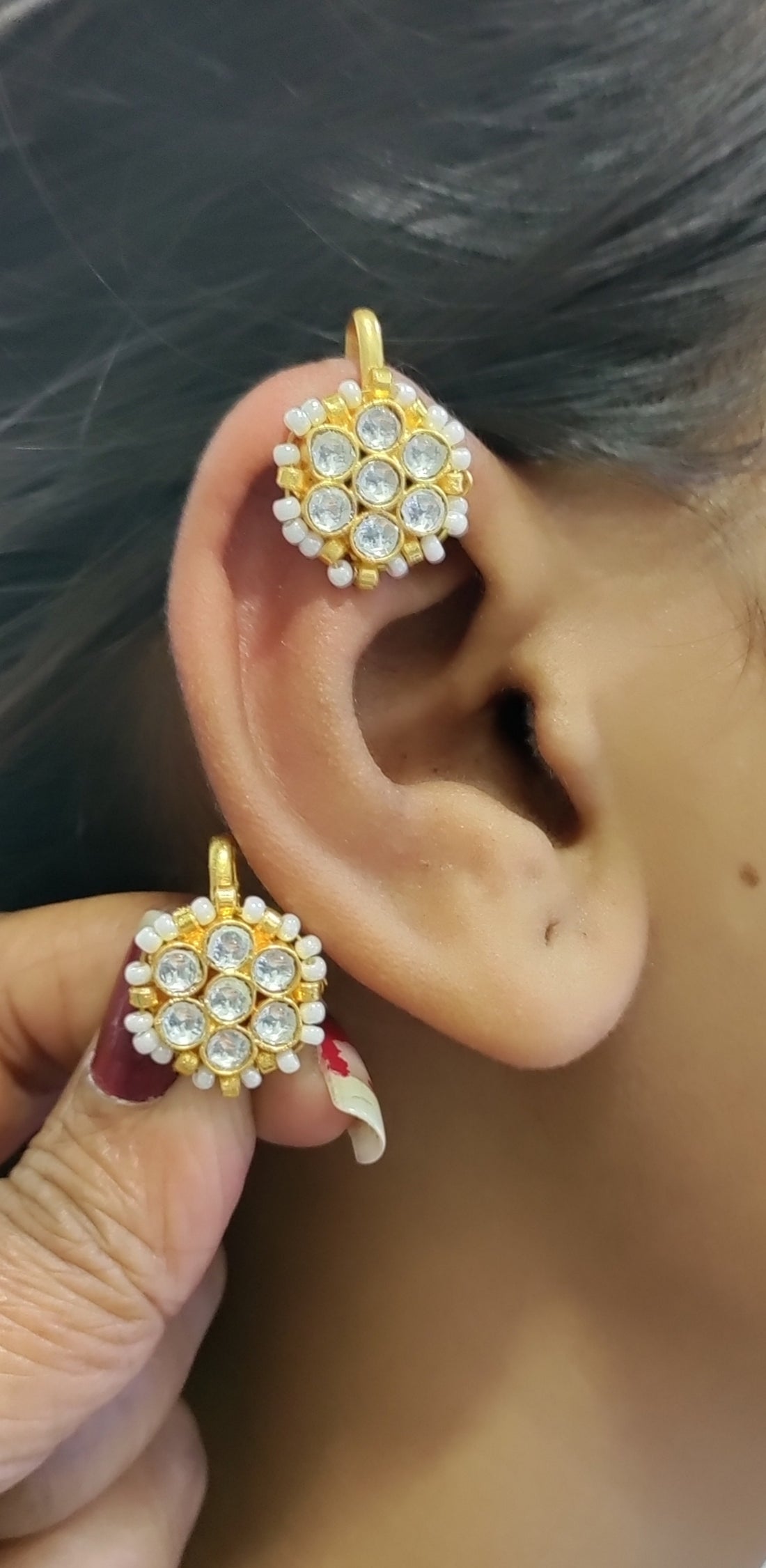 Traditional Maharashtrian Gold Stud Bugadi SKU-AE 185 TM