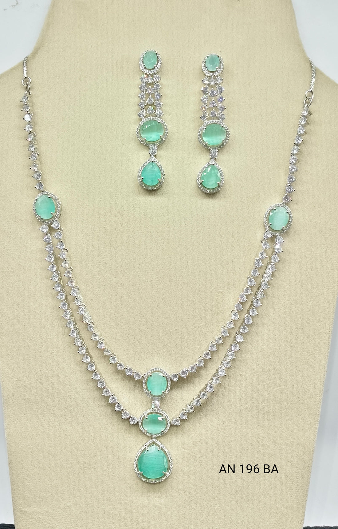 Cz Ad Rodium Necklace SKU AN 196 BA /C-6