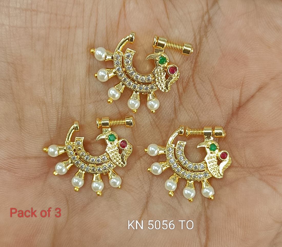Maharastrian Golden Nath 3 Pc Combo KN 5056 RO