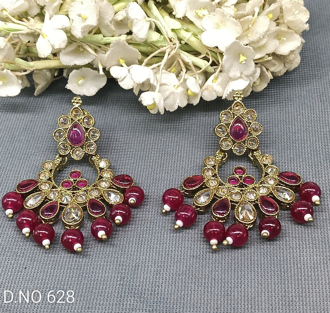 Polki Mehandi Earring Sku 628