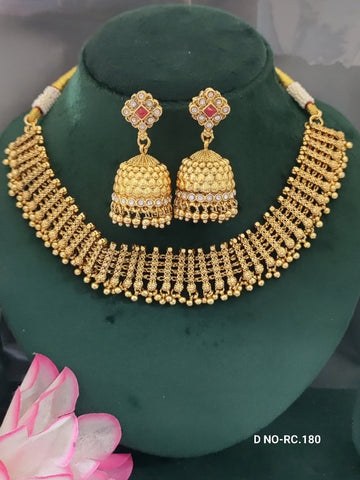 Antique Golden Matt Neckalce SKU-RC.180