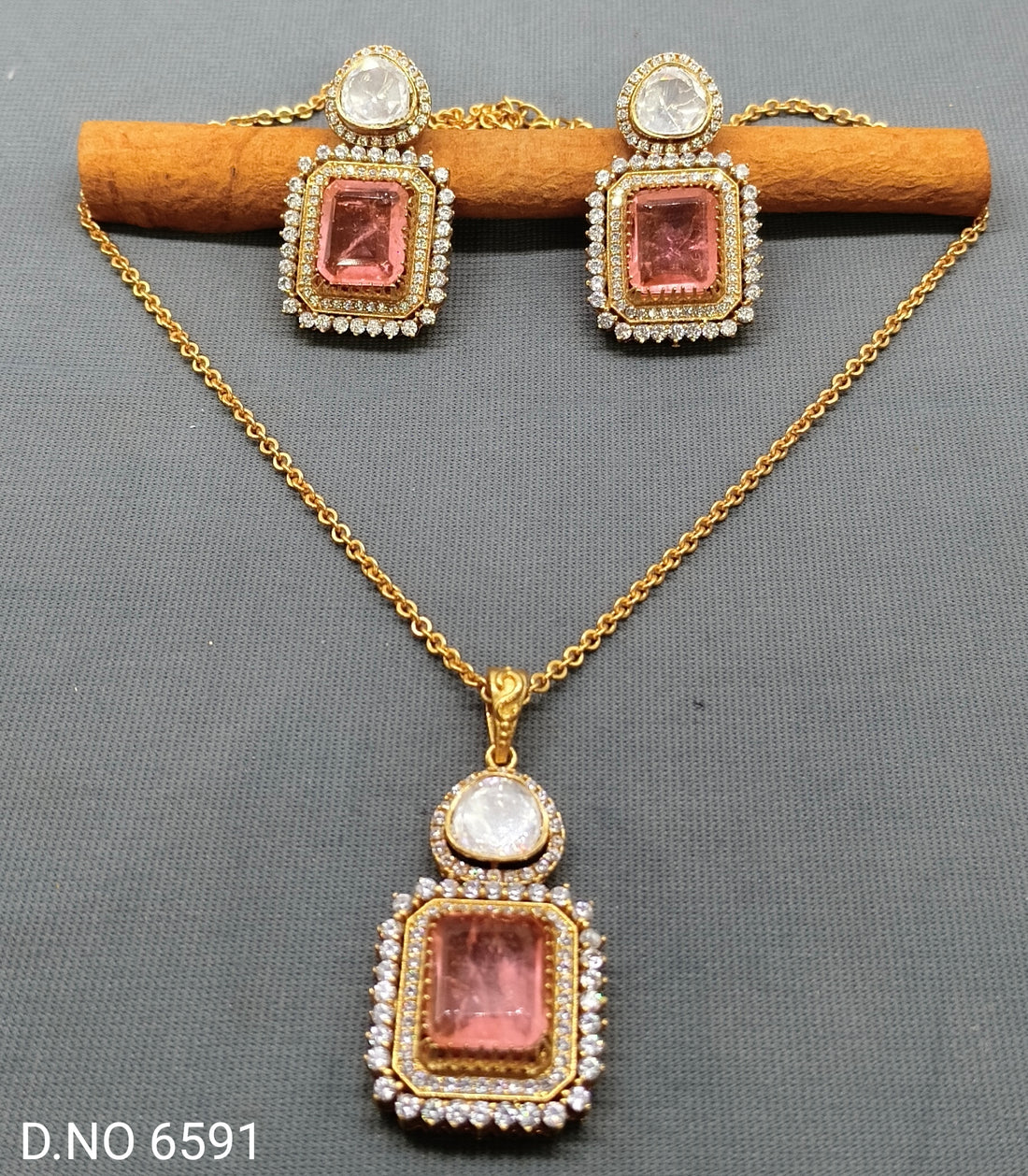 Moissanite Golden Chain pendant Sku 6591 D-4