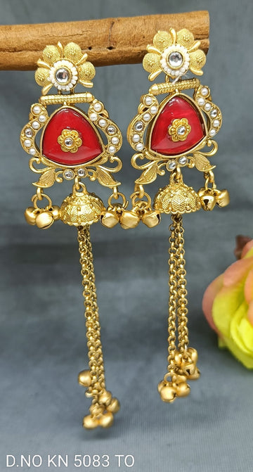 Kashmiri Golden  Earrings KN-5083 TO D3