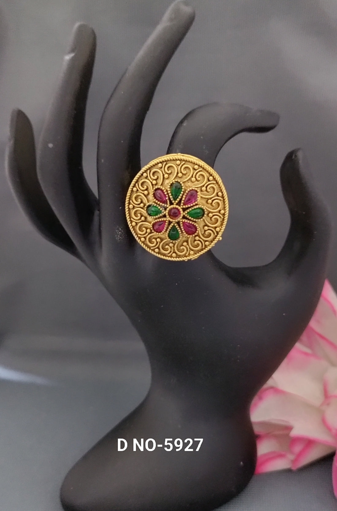 Antique Golden Finger Ring SKU-5927 E-4