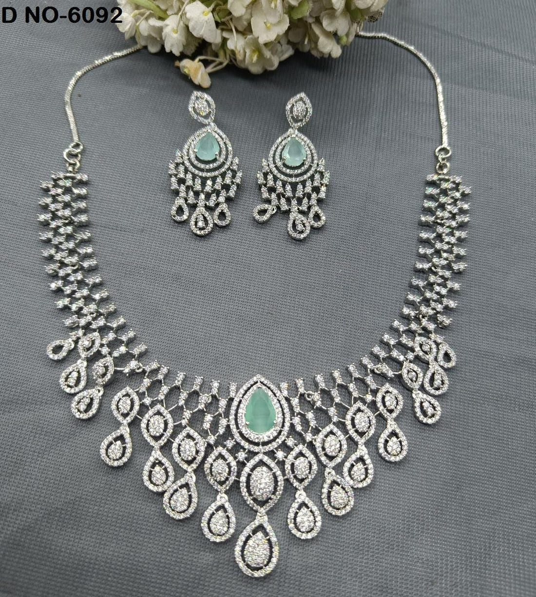 Diamond Necklace Rodium 6092 A C3