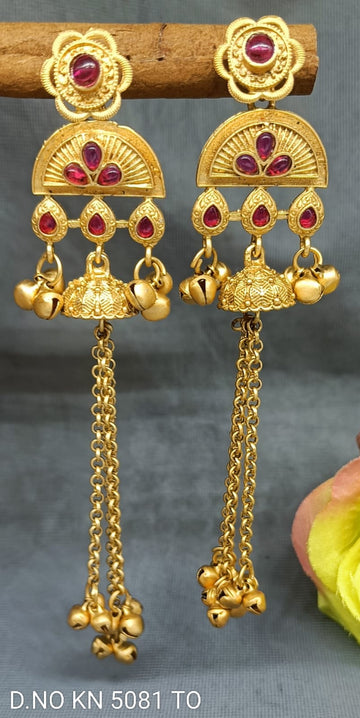 Kashmiri Golden  Earrings KN-5081 TO D3