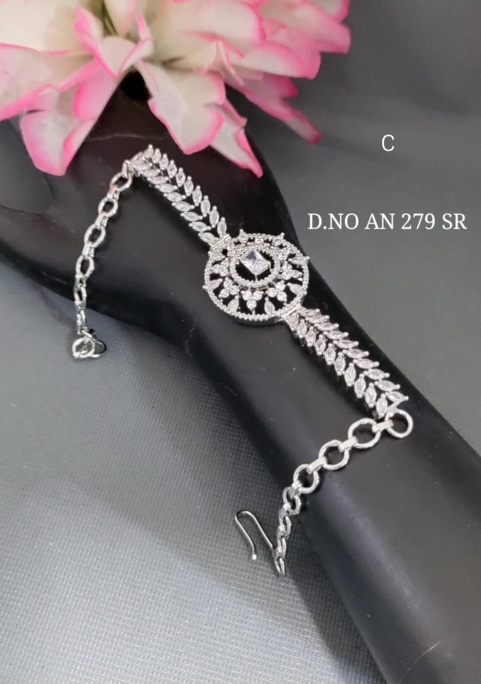Cz Ad Rodium Bracelet SKU- AN 279 SR C-4