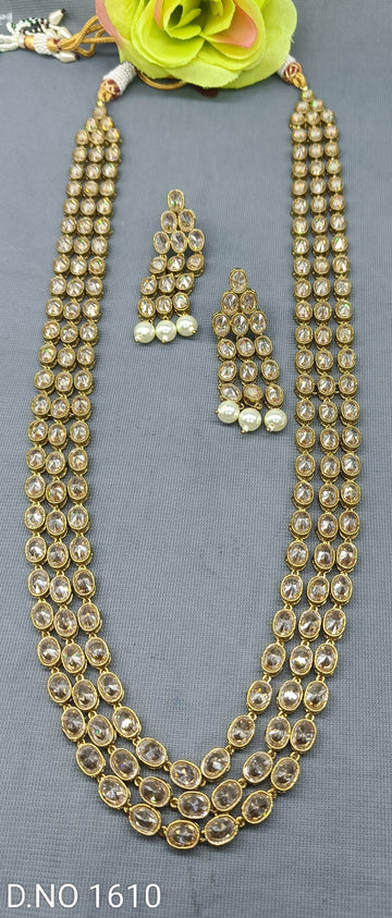 Polki Necklace Mehndi Set Sku-1610 B-9