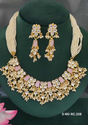 Golden Pacchi Kundan Necklace SKU-RC.208