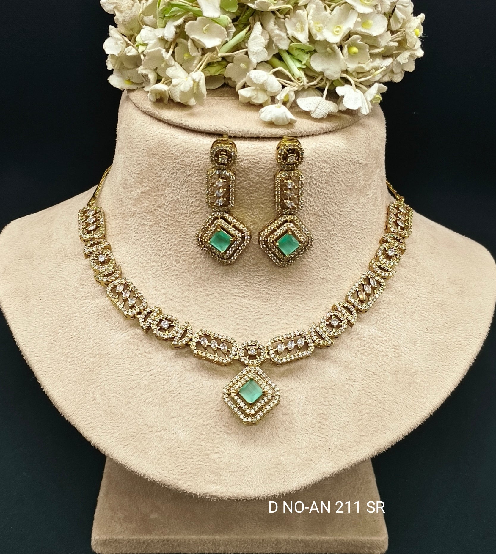 Cz Ad Mehandi Necklace SKU AN  211 SR/C-8