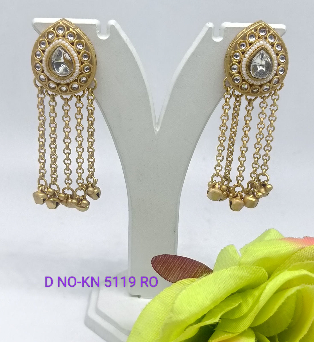 Kashmiri Golden  Earrings KN- 5119 RO