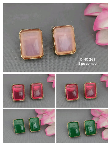 Polki Tops Combo Earring SKU 261 E-1