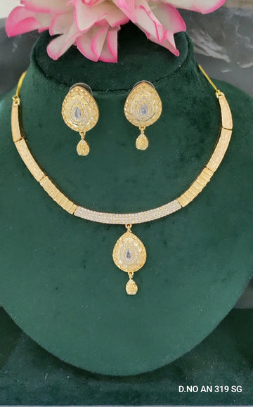 CZ AD Golden Necklace SKU AN 319 C3