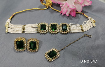 Polki Mehandi Chokar 855 Necklace Sku 547 B-4