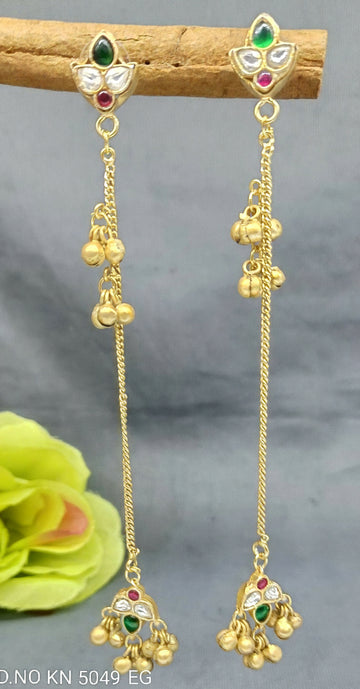 Kashmiri Golden  Earrings KN-5049 EG D3