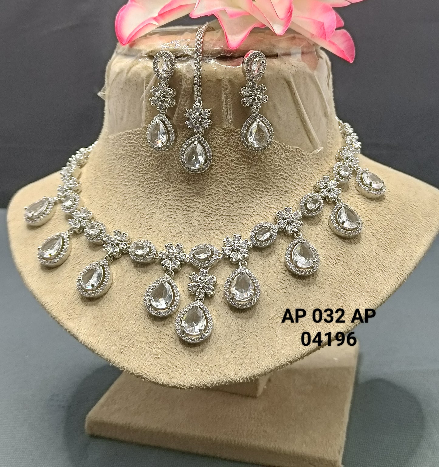 Ad Diamond Rodium Necklace Sku AN 032 AP rchiecreation