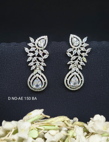Cz Ad Rodium Earring SKU-AE 150 BA/C-2