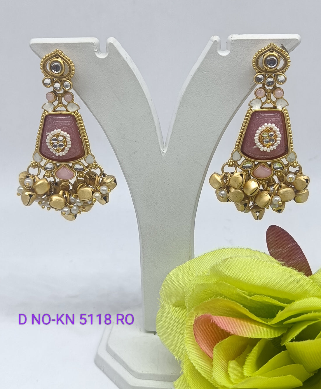 Kashmiri Golden  Earrings KN- 5118 RO