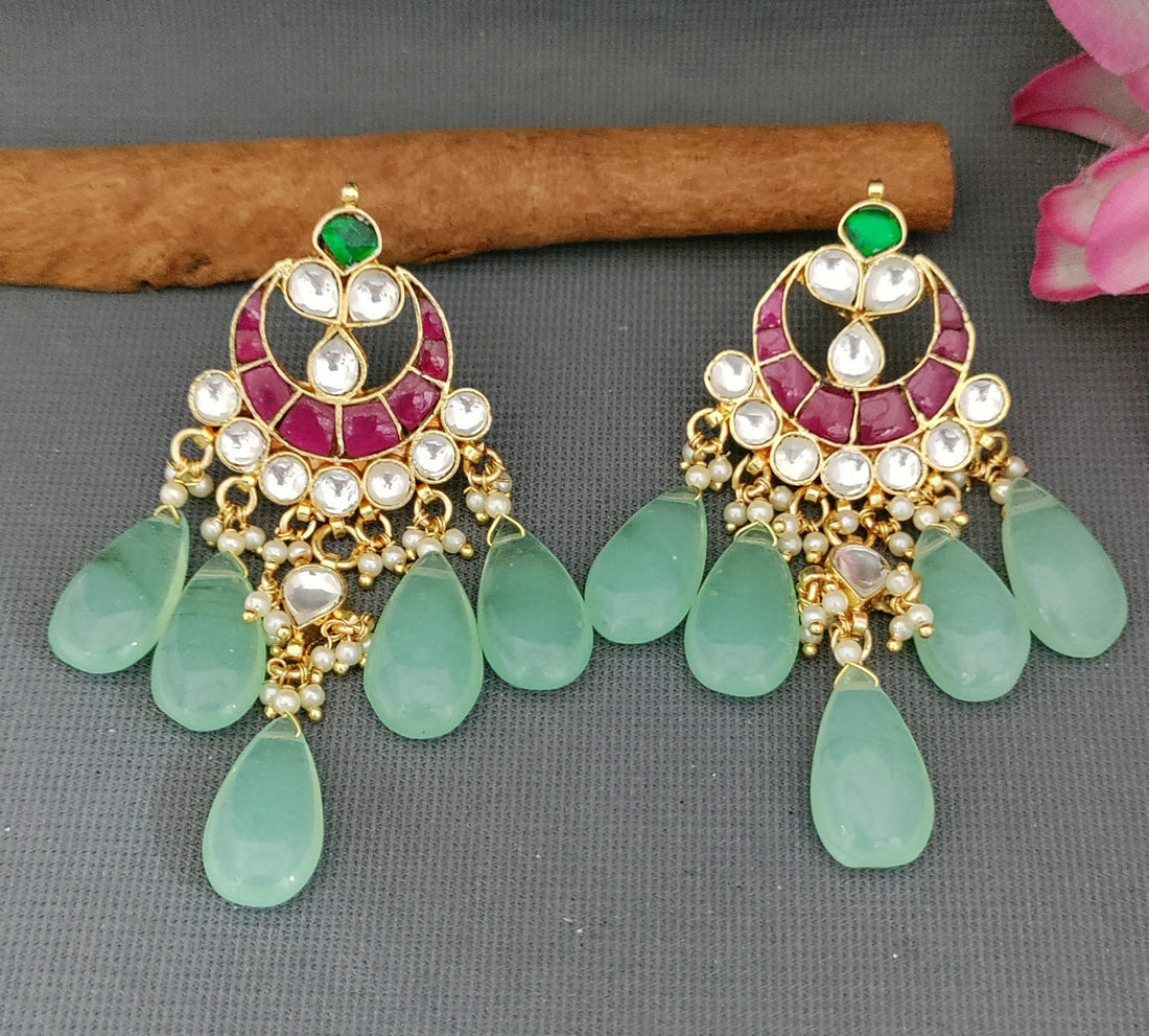 Golden Pacchi Kundan Earing SKU-AE 182 TM