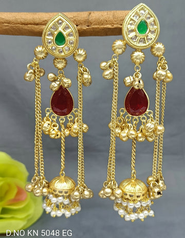 Kashmiri Golden  Earrings KN-5048 EG D3