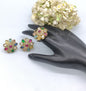 Mehandi Polki Earing+Finger Ring Combo Sku-1066 rchiecreation