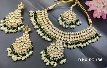 Bridal Golden Kundan Necklace Set sku-RC.138 D-4