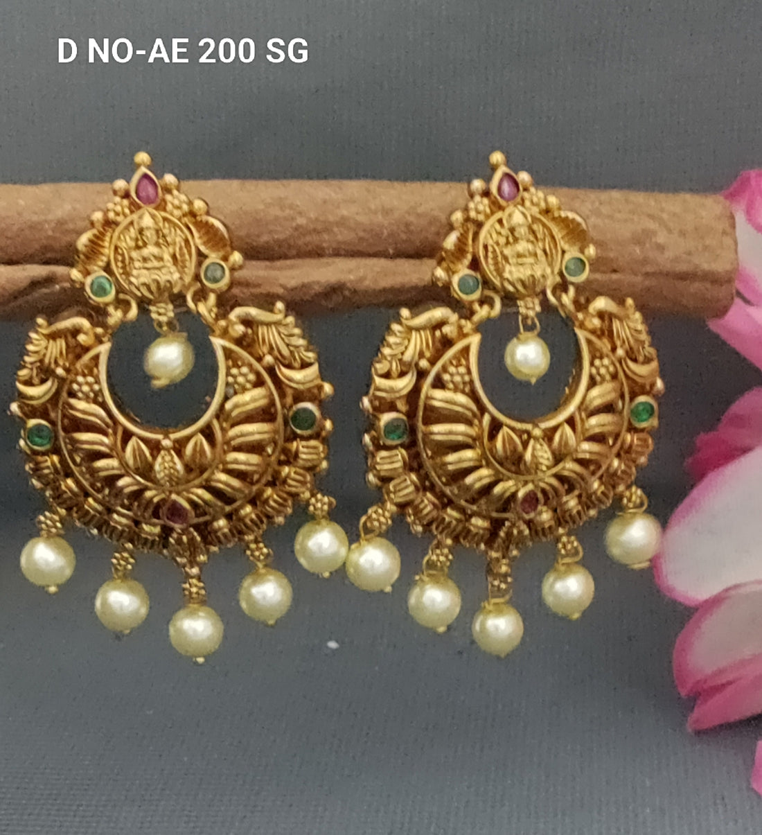 Antique Golden Temple Earring SKU -AE 200 SG